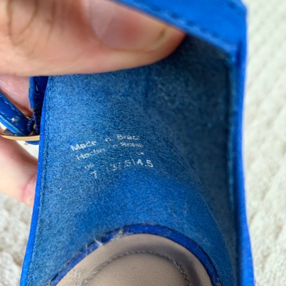 Electric Blue Aldo Villarosa Block Heeled Sandals - Picture 9 of 9